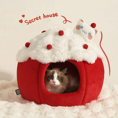 Christmas Snowball Cat Bed Cave Cute Nest - MEWCATS