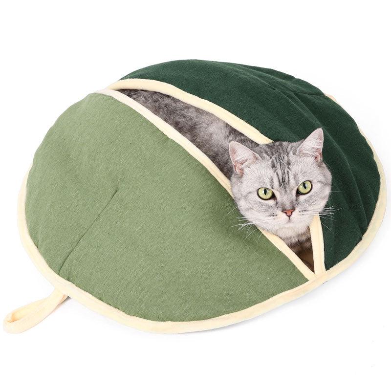 Cat Blankets House Kitty Bed Mat Soft Breathable Green Sleeping Cover Nest