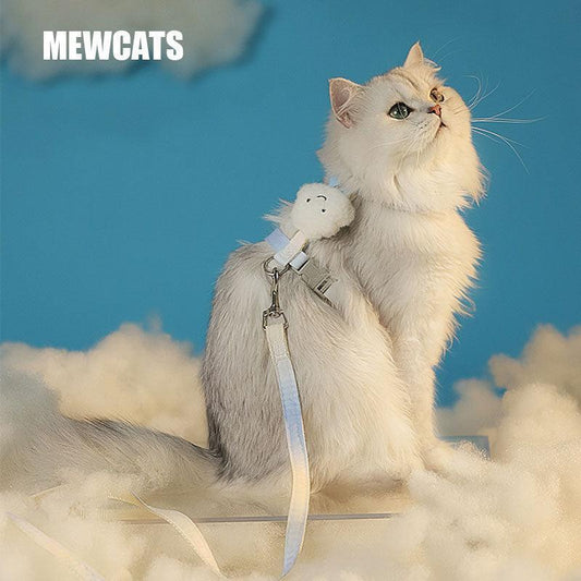 Clouds Cat Harness 4 Color Kitty Leash Set