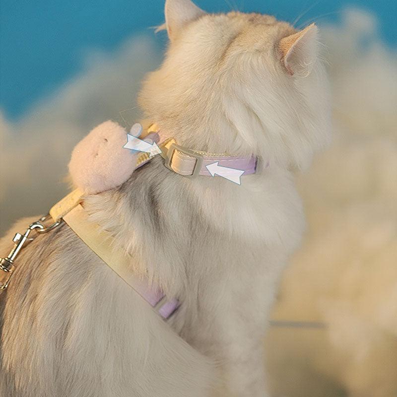 Clouds Cat Harness 4 Color Kitty Leash Set