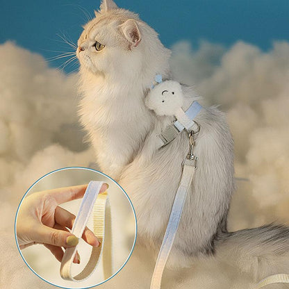 Clouds Cat Harness 4 Color Kitty Leash Set