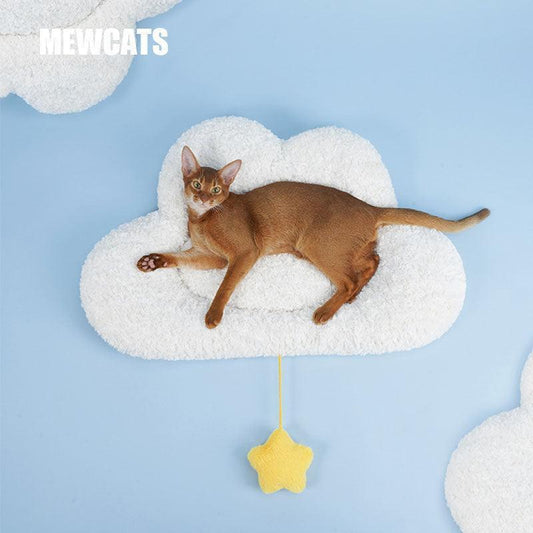 Clouds Cat Sleeping Pad Warm White Kitty Mat Bed