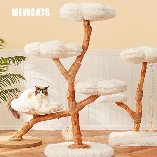 Clouds Deluxe Solid Wood Cat Tree Climbing Frame - MEWCATS