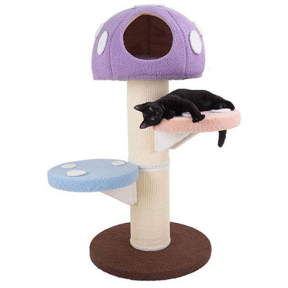 Colorful Mushroom Cat Climbing Tree Tower - MEWCATS