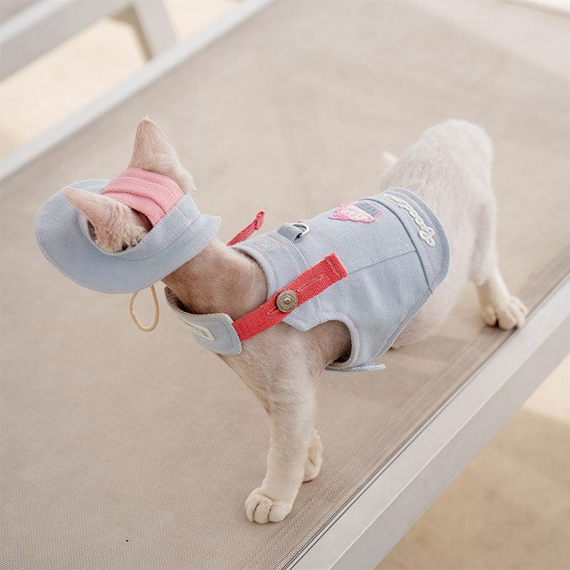 Cowboy Hairless Cat Clothes Hat Sphynx Leash - MEWCATS