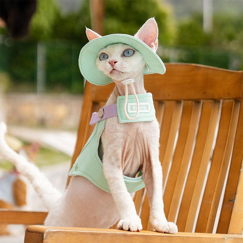 Cowboy Hairless Cat Clothes Hat Sphynx Leash - MEWCATS