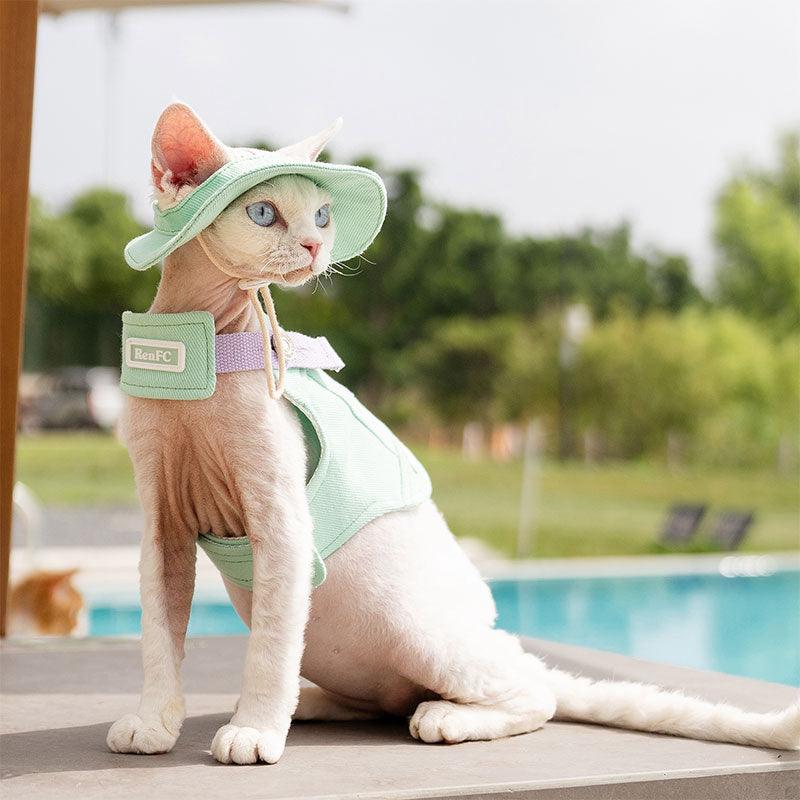 Cowboy Hairless Cat Clothes Hat Sphynx Leash - MEWCATS