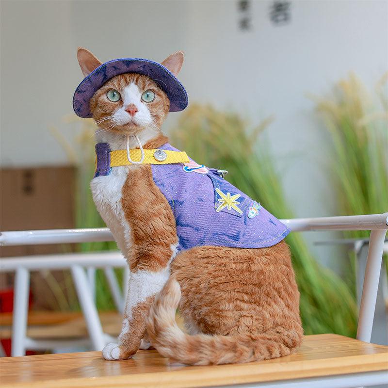Cowboy Hairless Cat Clothes Hat Sphynx Leash - MEWCATS