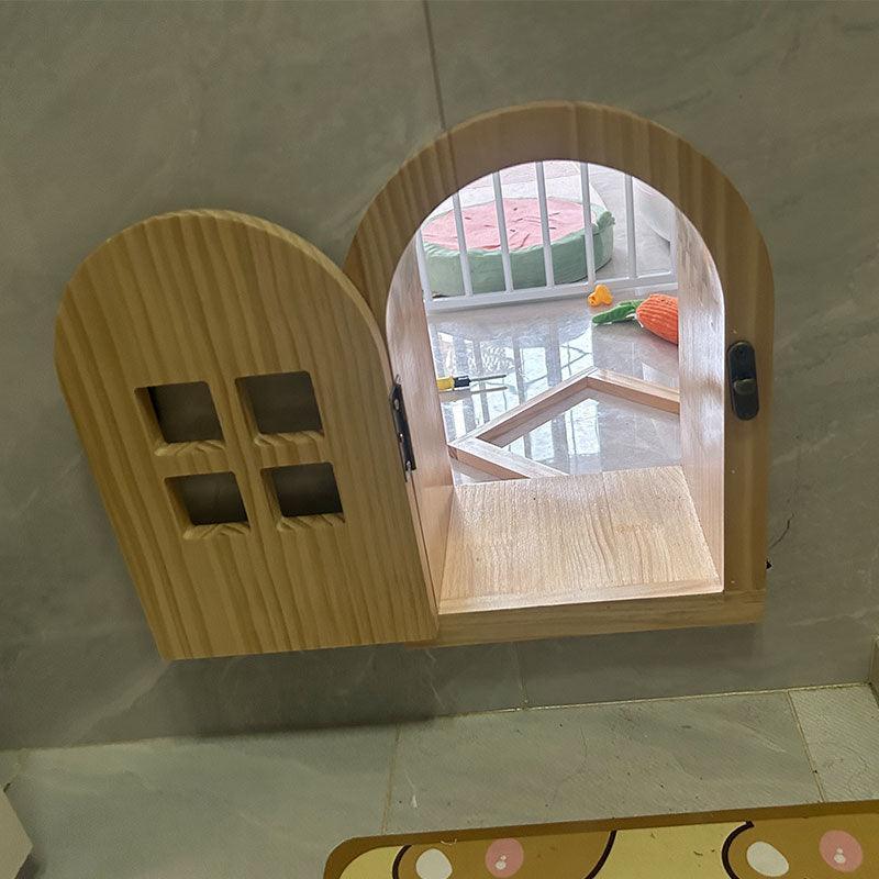 Customized Solid Wood Cat Door with Window - MEWCATS