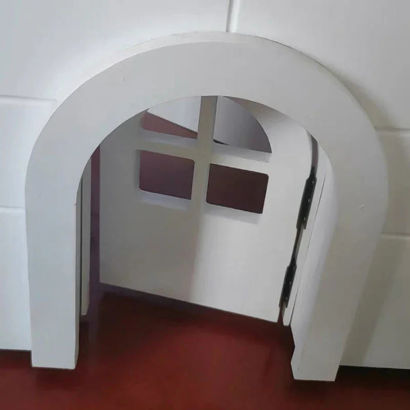 Customized Solid Wood Cat Door with Window - MEWCATS