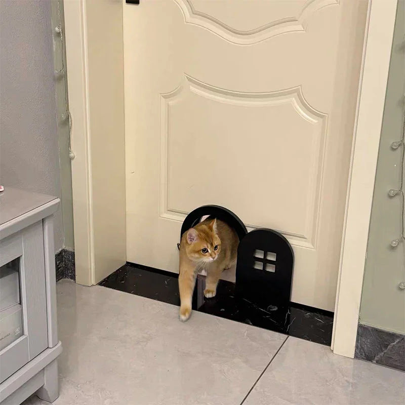 Customized Solid Wood Cat Door with Window - MEWCATS