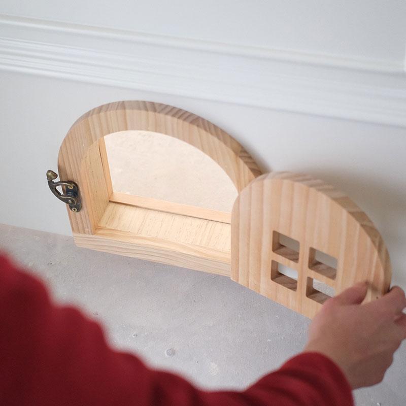 Customized Solid Wood Cat Door with Window - MEWCATS