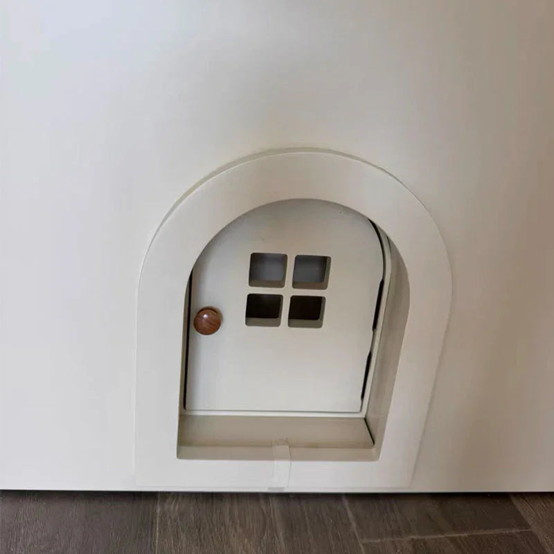 Customized Solid Wood Cat Door with Window - MEWCATS