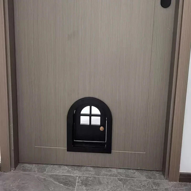 Customized Solid Wood Cat Door with Window - MEWCATS