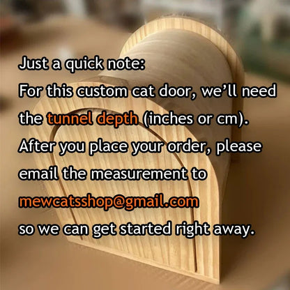 Creative Custom Wooden Cat Door with Light