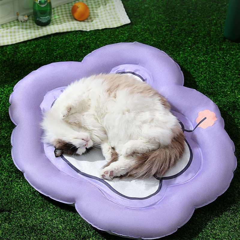 Cute Bear Summer Cooling Cat Bed Blue Pet Mat