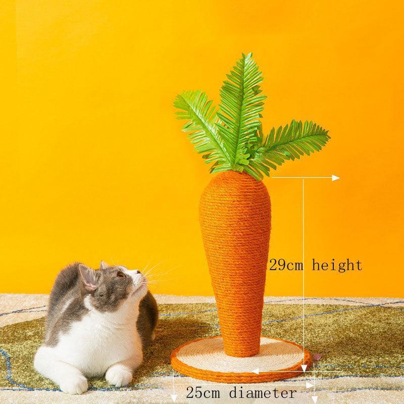 Cute Carrot Cat Scratching Post Pole Sisal Kitty Tree Climbing Frame