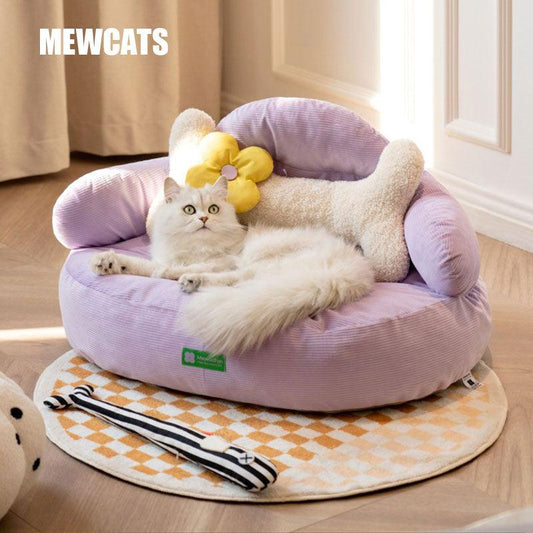Cute Cat Bed Couch 3 Color All Season Universal Detachable Kitty Sofa Nest