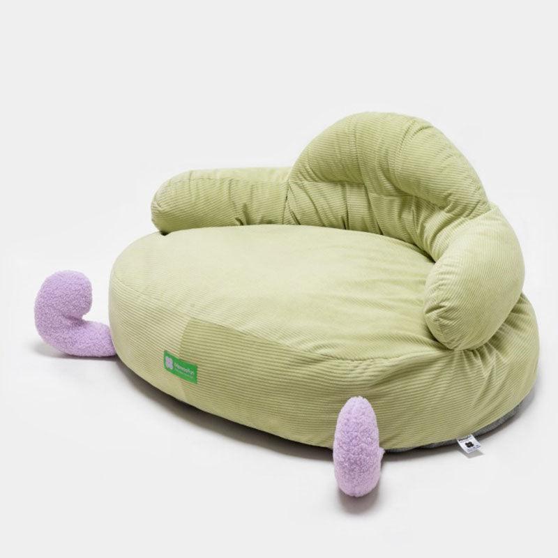 Cute Cat Bed Couch Green All Season Universal Detachable Kitty Sofa Nest