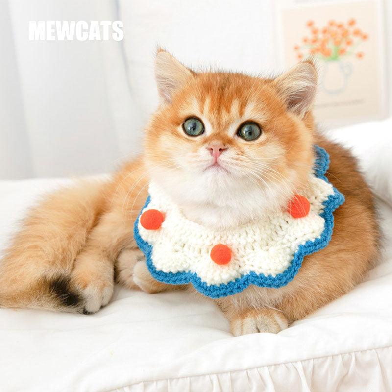 Cute Cat Collar 9 Style Handmade Knitted Bib (18)