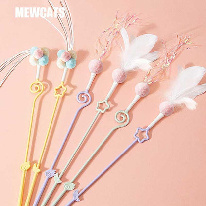 Cute Cat Toy Wand Kitty Interactive Stick