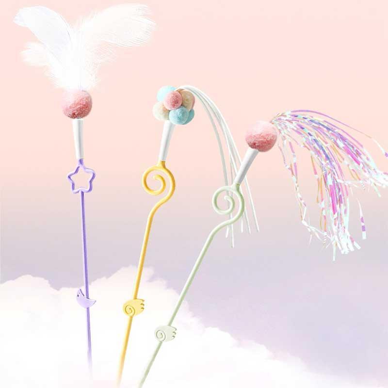 Cute Cat Toy Wand Kitty Interactive Stick