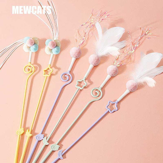 Cute Cat Wand Toy Kitty Interactive Stick - MEWCATS
