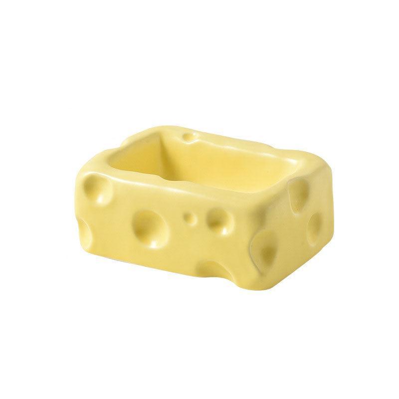 Cute Ceramic Bowl Cheese Cat Food Water Bowl