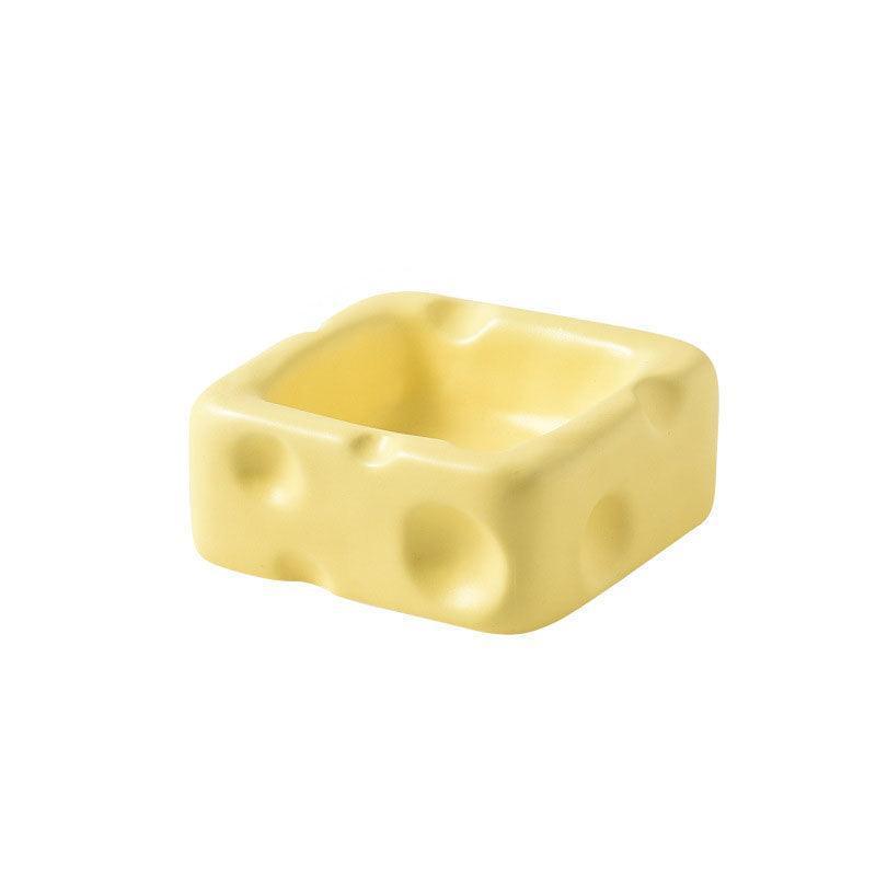 Cute Ceramic Bowl Cheese Cat Food Water Bowl