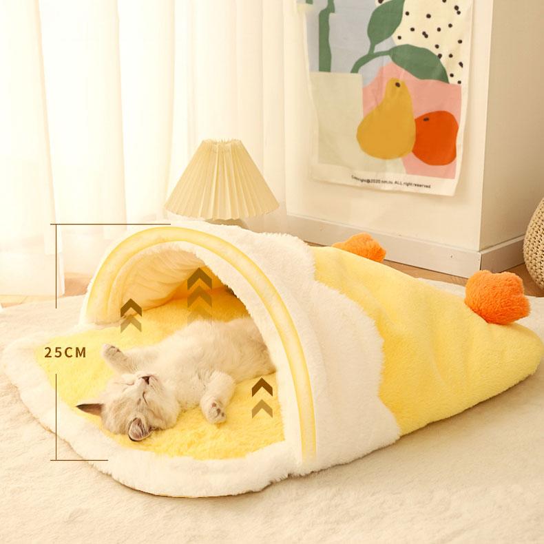 Cute Duck Cat Bed Yellow Four Seasons Universal Kitten Nest Tent Sleeping Bag