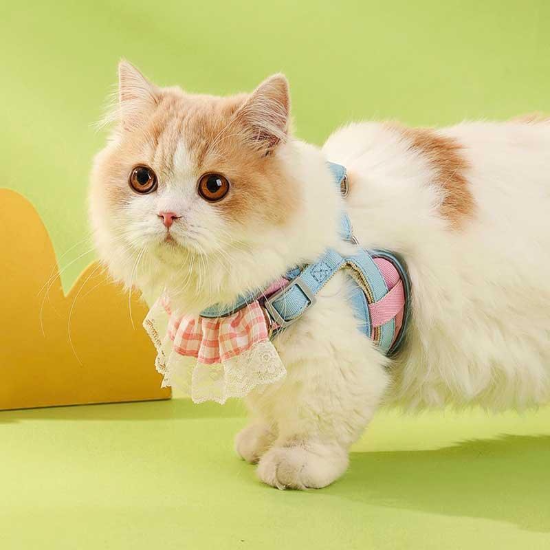 Cute Lace Cat Leash 2 Color Harness Escape Proof