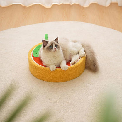 Cute Pig Cat Bed Round Scratching Pad Grinding Claws Pet Nest