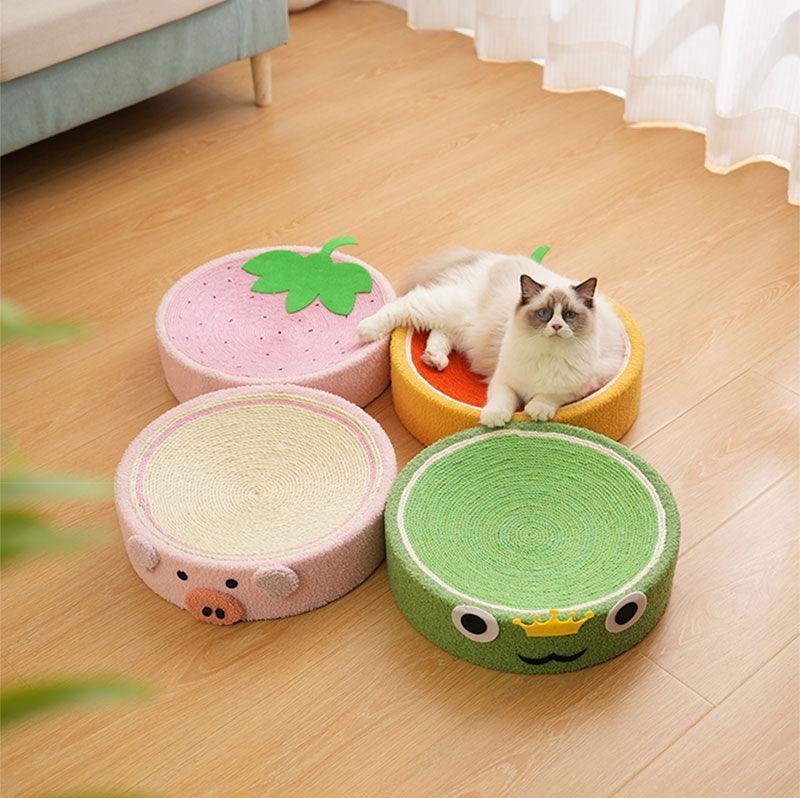 Cute Pig Cat Bed Round Scratching Pad - MEWCATS