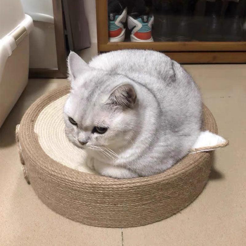 Cute Pig Cat Bed Round Scratching Pad - MEWCATS