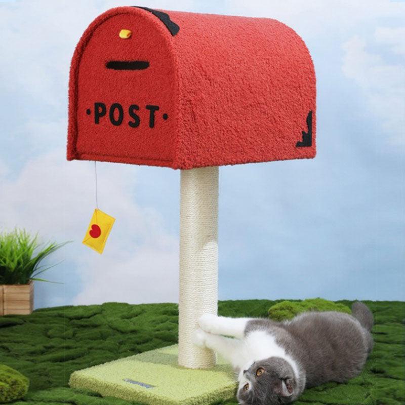 Cute Postbox Cat Climbing Frame Cat Bed All In One Cat Tree Tower