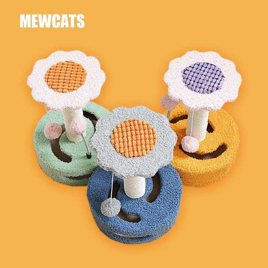 Cute Sunflower Cat Tree Climbing Frame  Scratching Post Toy