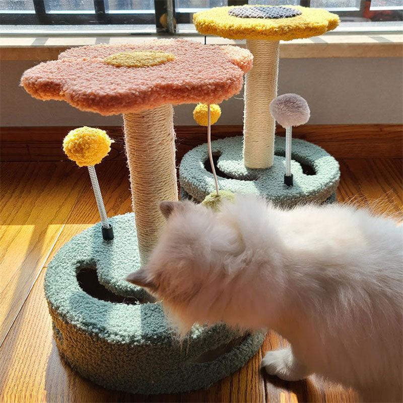 Sunflower Cat Tree Climbing Frame Kitty Jumping Platform Sisal Scratching Post Tower