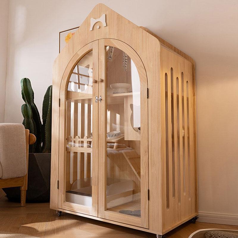 Cute Wooden Cat House Luxury Cat Furniture Villa