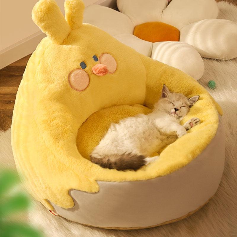Cat Bed Cushion Sleeping Mats Cute Yellow Chicken Cat Nest