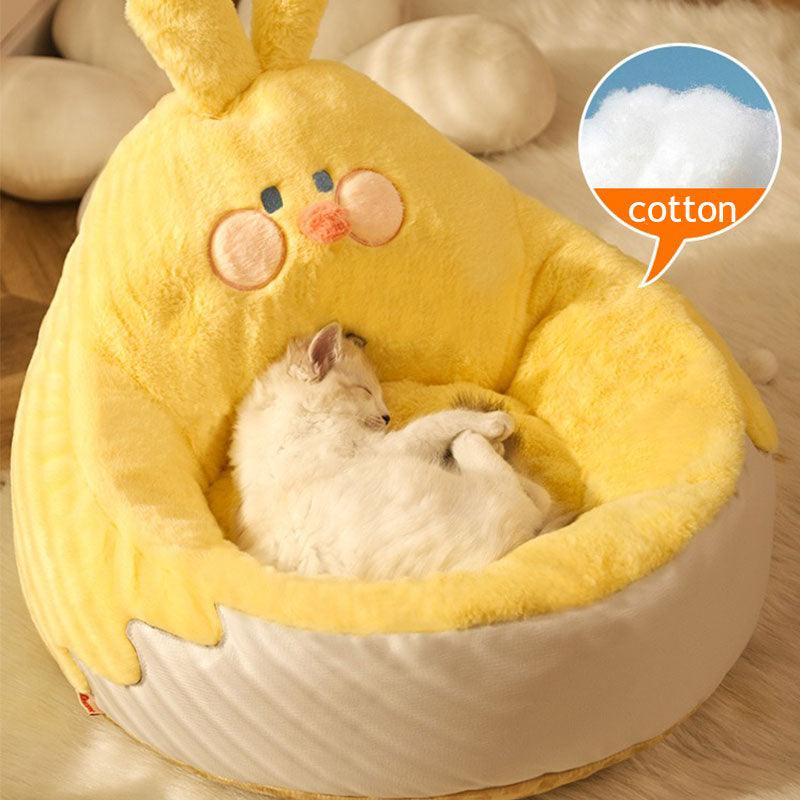 Cat Bed Cushion Sleeping Mats Cute Yellow Chicken Cat Nest