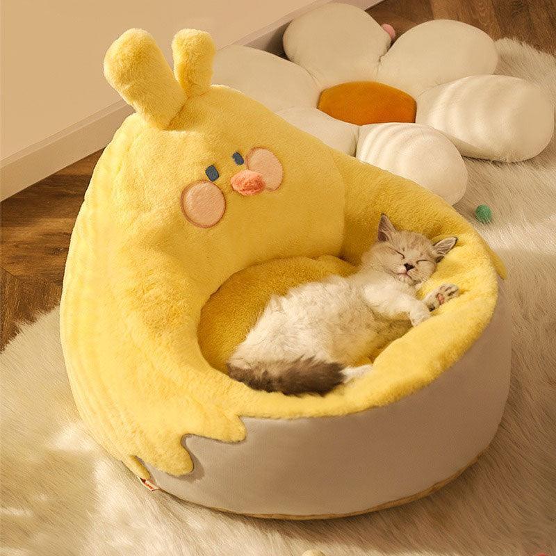 Cat Bed Cushion Sleeping Mats Cute Yellow Chicken Cat Nest
