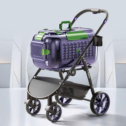 D8 Foldable Box Cat Carrier Stroller with Wheels - MEWCATS