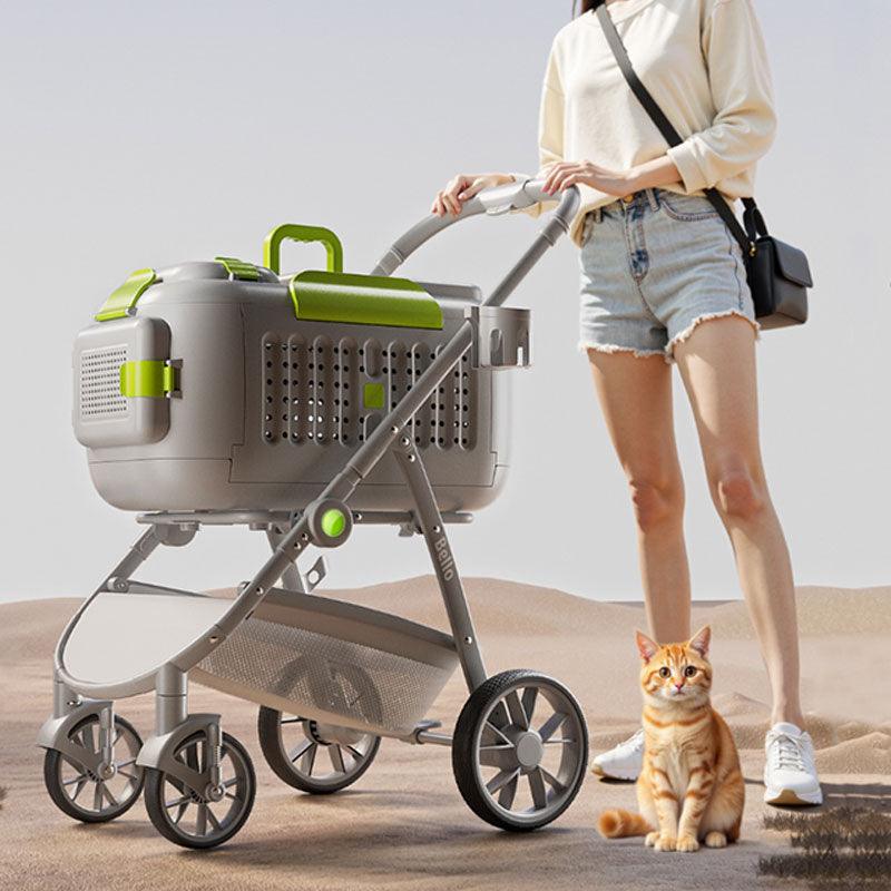 D8 Foldable Box Cat Carrier Stroller with Wheels - MEWCATS