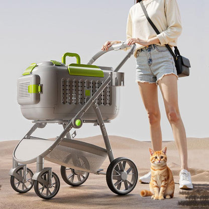 D8 Foldable Box Cat Carrier Stroller with Wheels - MEWCATS