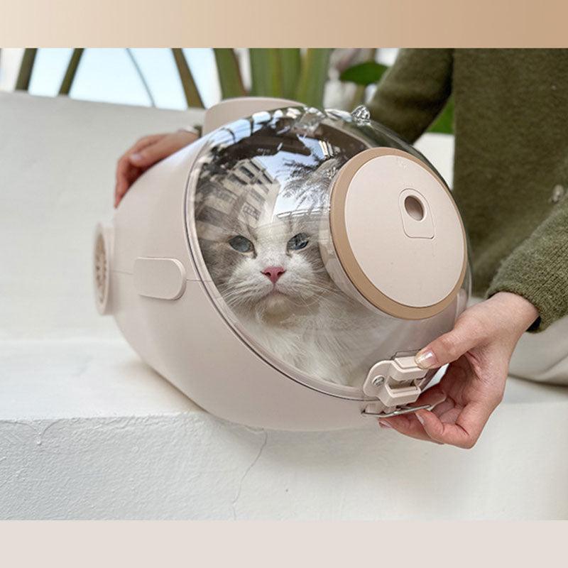 Deluxe Cat Carrier Bag With Ventilation Fan Space Capsule Pet Handbag