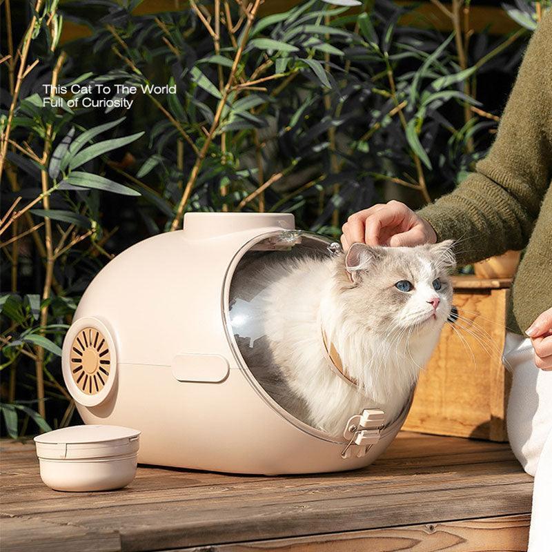Deluxe Cat Carrier Bag With Ventilation Fan Space Capsule Pet Handbag