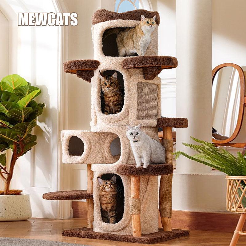 Deluxe Large Cat Climbing Frame Treehouse - MEWCATS