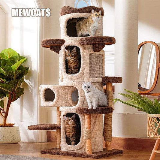 Deluxe Large Cat Climbing Frame Treehouse - MEWCATS
