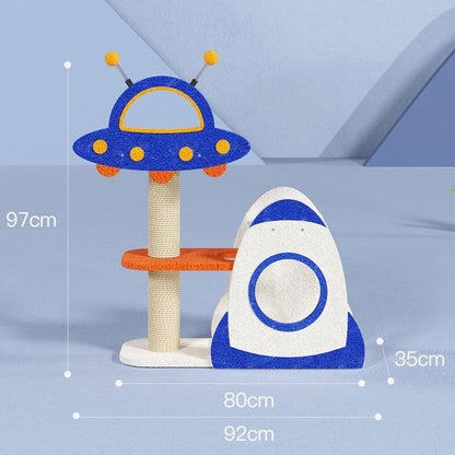 Deluxe Large Space Cat Tree Blue Climbing Frame Cat Tower - MEWCATS