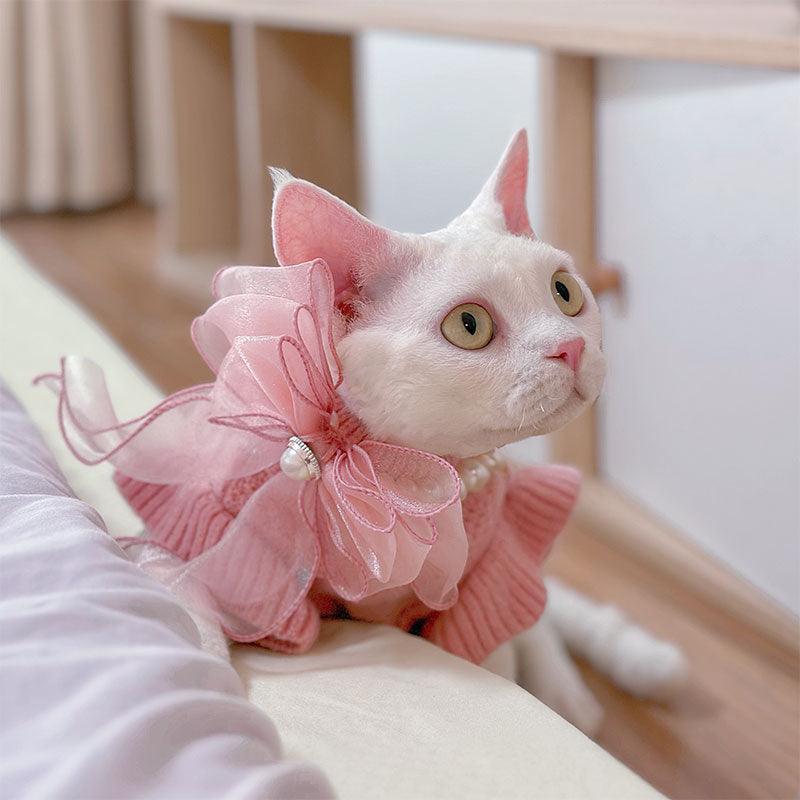 Devon Sphynx Hairless Cat Clothes Warm Pink Sweater